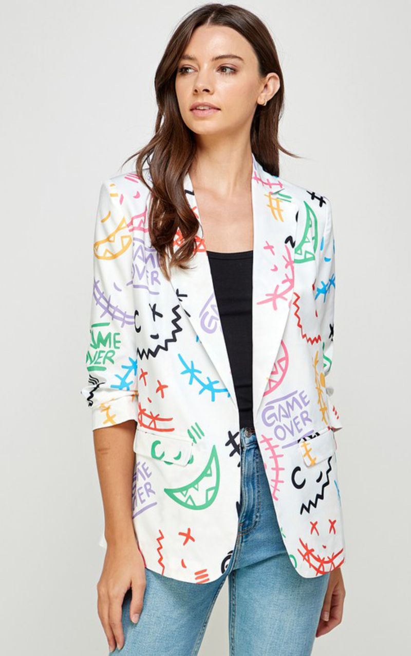 3/4 Game Over Graphic Blazer