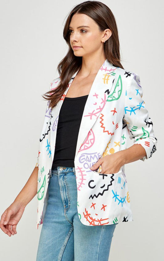 3/4 Game Over Graphic Blazer