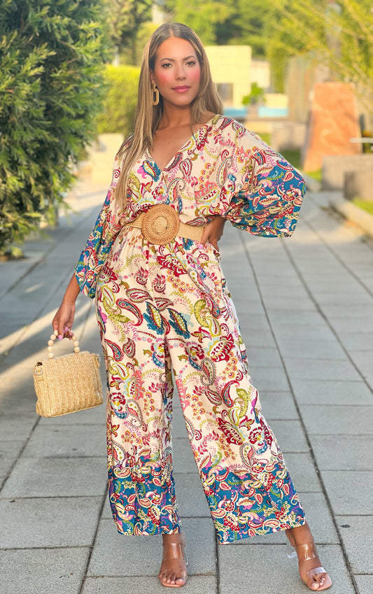 Aysel Kimono Paisley Jumpsuit