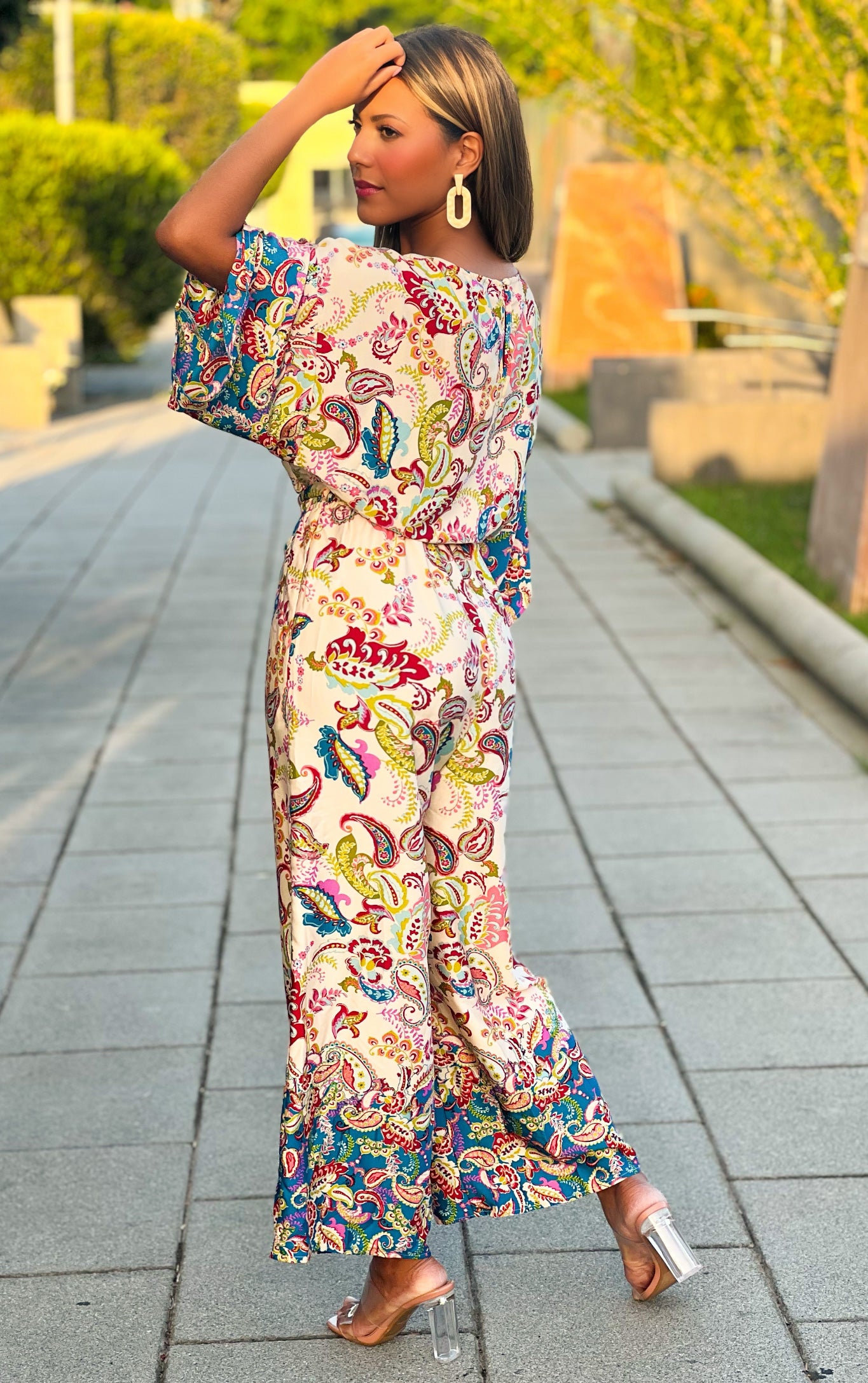 Aysel Kimono Paisley Jumpsuit