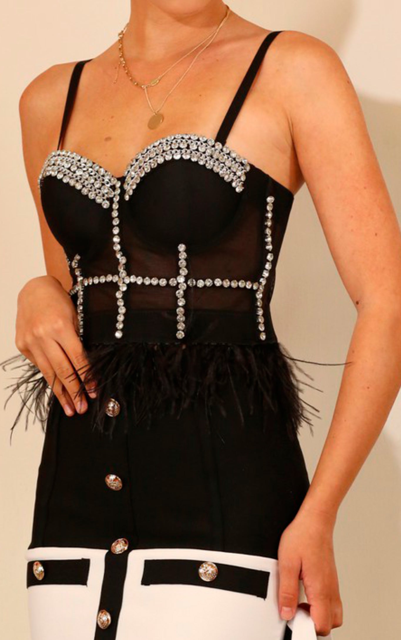 Black Feather Bustier