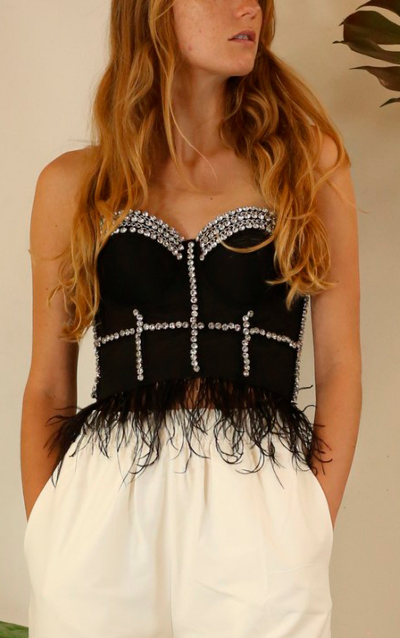 Black Feather Bustier