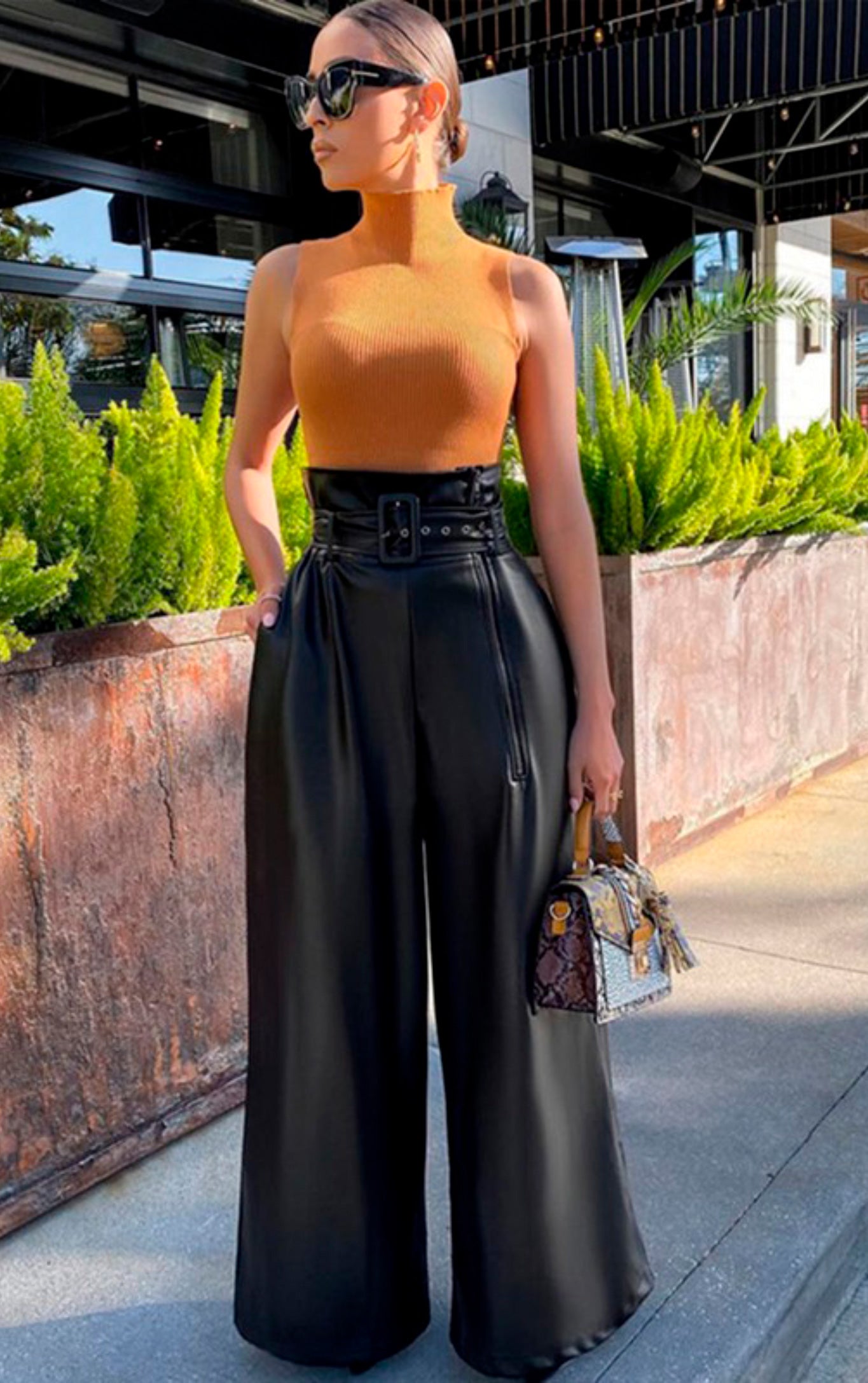 Leather Super High Waist Pant